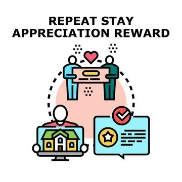 Repeat stay appreciation reward program illustration Stock Illustration