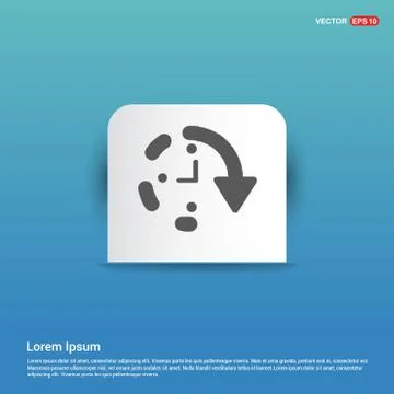 Repeat Time Icon - Blue Sticker button Stock Illustration