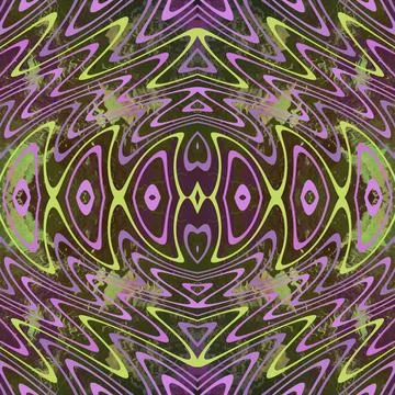Repeat tribal pattern  kaleidoscope seamless wave square repeating illustration Stock Illustration