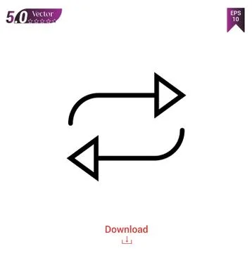 Repeat vector icon. Best modern, simple, isolated, flat icon for website desi Stock Illustration