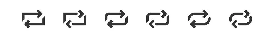 Repeat web button icon set. Retweet arrow symbol, repost sign in vector flat Stock Illustration