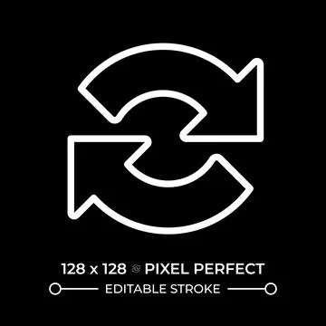 Repeat white linear icon for dark theme Stock Illustration