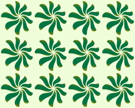 Repeatable background (pattern) with leaves, petal shapes. Green, natural pat Stock Illustration