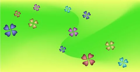 Repeatable bright, colorful background of flowers and field Stock Illustration
