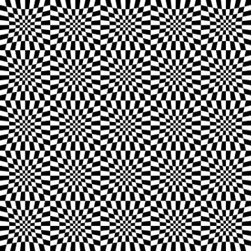 Repeatable checkered abstract pattern / background / texture with distortion. イラスト素材