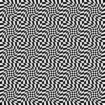 Repeatable checkered abstract pattern / background / texture with distortion. Stock Illustration