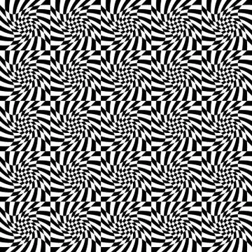 Repeatable checkered abstract pattern / background / texture with distortion. Illustrazione stock