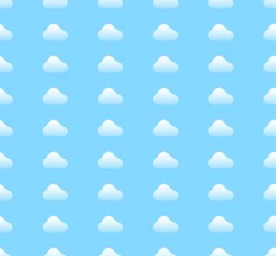 Repeatable cloud pattern in light blue colors Stock Illustration