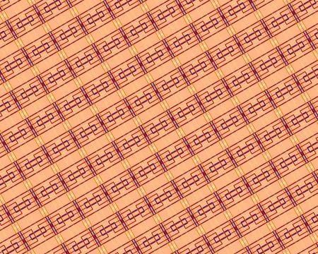 Repeatable contour surface pattern line art with deep ocean, maize, safety orang Stock Illustration