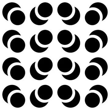 Repeatable contrasty pattern with alternating, intersecting circles. Stock Illustration