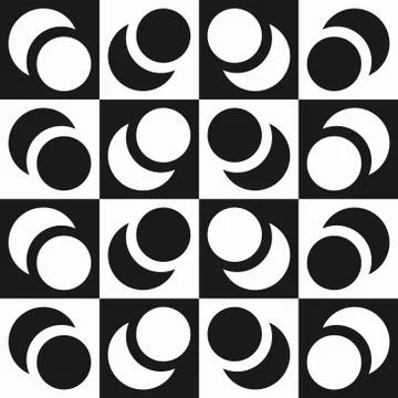 Repeatable contrasty pattern with alternating, intersecting circles and squar イラスト素材