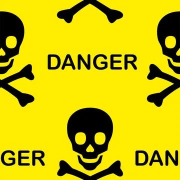 Repeatable danger zone -skull and bone pattern イラスト素材