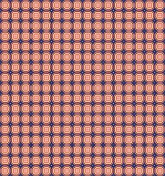 Repeatable decorative tile pattern in bright gold, amber rust, and coral re.. Illustrazione stock