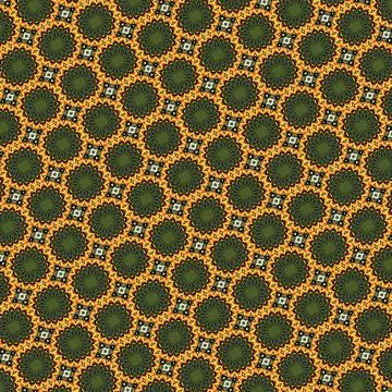 Repeatable decorative tile pattern with dark soil, moss green, alien leaf, star Stock Illustration