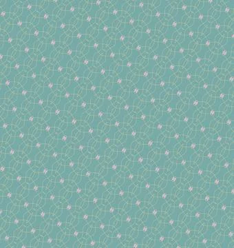 Repeatable decorative tile pattern with muted teal, mossy gold, pale gold, terra Stock Illustration