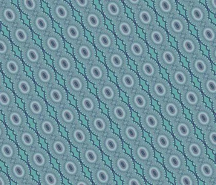 Repeatable decorative tile pattern rendered in muted teal, steel blue, slate nav Stock Illustration