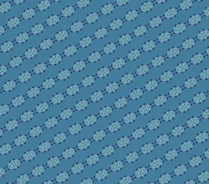Repeatable decorative tile pattern rendered in comet cyan, teal atmosphere, deep Stock Illustration