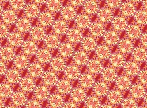 Repeatable decorative tile pattern in scarlet, vermilion, golden orange, flax, s Stock Illustration