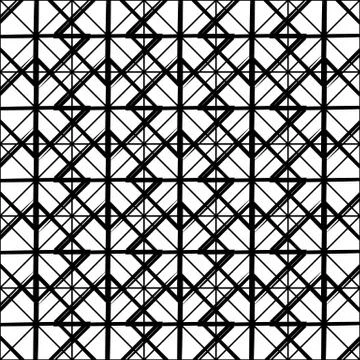 Repeatable detailed grid, mesh pattern. (Black and white versions) Stock Illustration