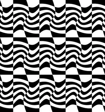 Repeatable distorted pattern with rectangles, black and white texture Stock Illustration