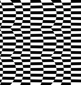 Repeatable distorted pattern with rectangles, black and white texture Stock Illustration