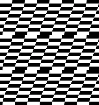 Repeatable distorted pattern with rectangles, black and white texture Stock Illustration