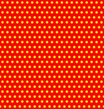 Repeatable duotone, yellow-red pop-art polka dot pattern. Stock Illustration