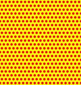 Repeatable duotone, yellow-red pop-art polka dot pattern. Stock Illustration