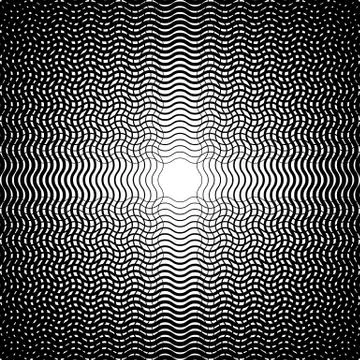 Repeatable grid mesh of irregular jagged, wavy lines. Abstract monochrome tex Stock Illustration