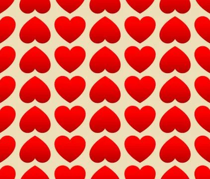 Repeatable heart pattern, heart background, vector graphics. 스톡 일러스트