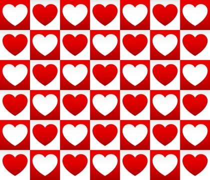 Repeatable heart pattern, heart background, vector graphics. 스톡 일러스트