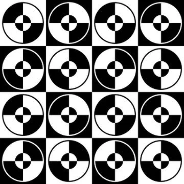 Repeatable minimal pattern with segmented, divided circles イラスト素材