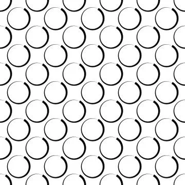 Repeatable monochrome pattern with circles. Minimal abstract background. イラスト素材
