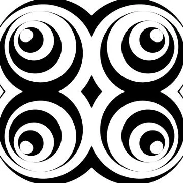 Repeatable pattern with circles, abstract monochrome vector Stock Illustration