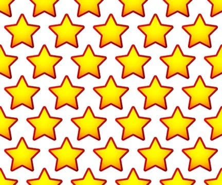 Repeatable pattern with red, yellow star shapes Stock Illustration