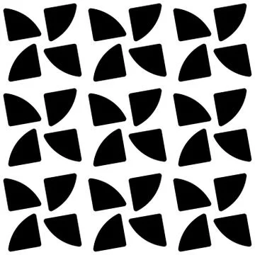 Repeatable pattern with rotating shapes. Seamless vector art. Illustrazione stock