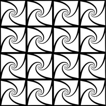 Repeatable pattern with spiral shapes. Vector art. Stock Illustration