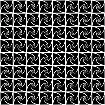 Repeatable pattern with spiral shapes. Vector art. Stock Illustration