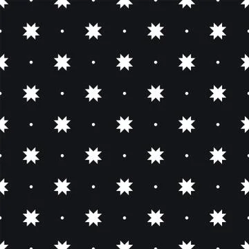 Repeatable pattern with star figures and dots Stock Illustration