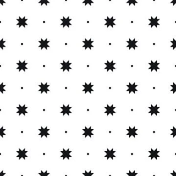 Repeatable pattern with star figures and dots Stock Illustration