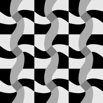 Repeatable pattern with twisting checkered texture. Vector art. 스톡 일러스트