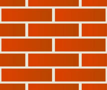Repeatable pattern of undamaged brick wall texture with regular pattern. Illustrazione stock