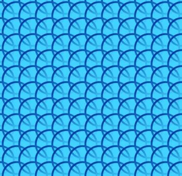 Repeatable pattern w/ interlocking circles, rings. Regular monochrome seamles Stockillustratie