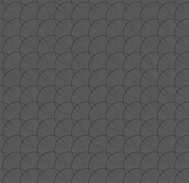 Repeatable pattern w/ interlocking circles, rings. Regular monochrome seamles Stock Illustration