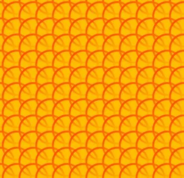 Repeatable pattern w/ interlocking circles, rings. Regular monochrome seamles Stock Illustration