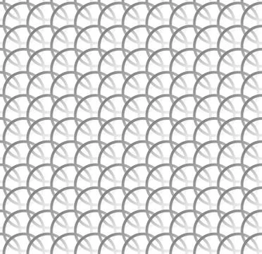 Repeatable pattern w/ interlocking circles, rings. Regular monochrome seamles Stock Illustration