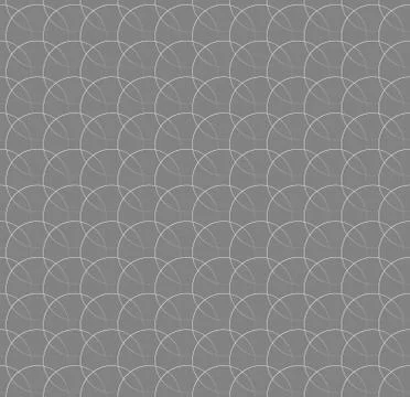 Repeatable pattern w/ interlocking circles, rings. Regular monochrome seamles Stock Illustration