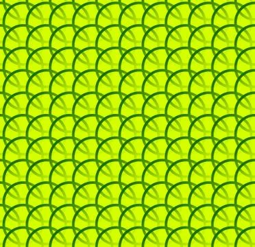 Repeatable pattern w/ interlocking circles, rings. Regular monochrome seamles Stock Illustration