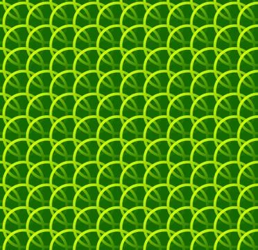 Repeatable pattern w/ interlocking circles, rings. Regular monochrome seamles Stock Illustration