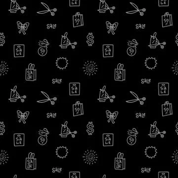 Repeatable seamless pattern and texture. Sale icons. Best special offer symbo Illustrazione stock